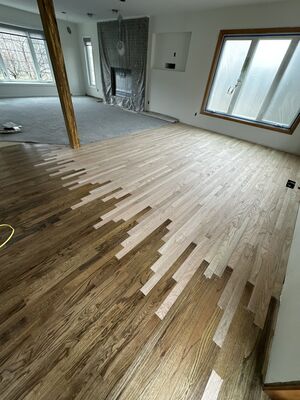 Completed hardwood floor project