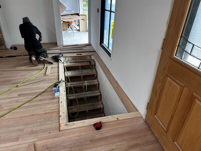 Hardwood floor project in progress