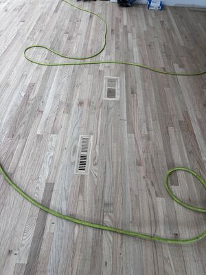 Hardwood floor work in progress