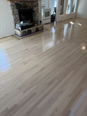 Hardwood floor in progress in Pewaukee, Wisconsin