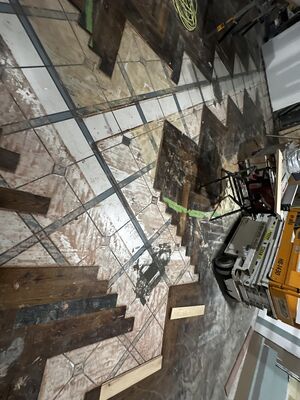 Hardwood flooring installation project