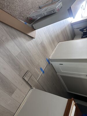 Vinyl flooring project in progress
